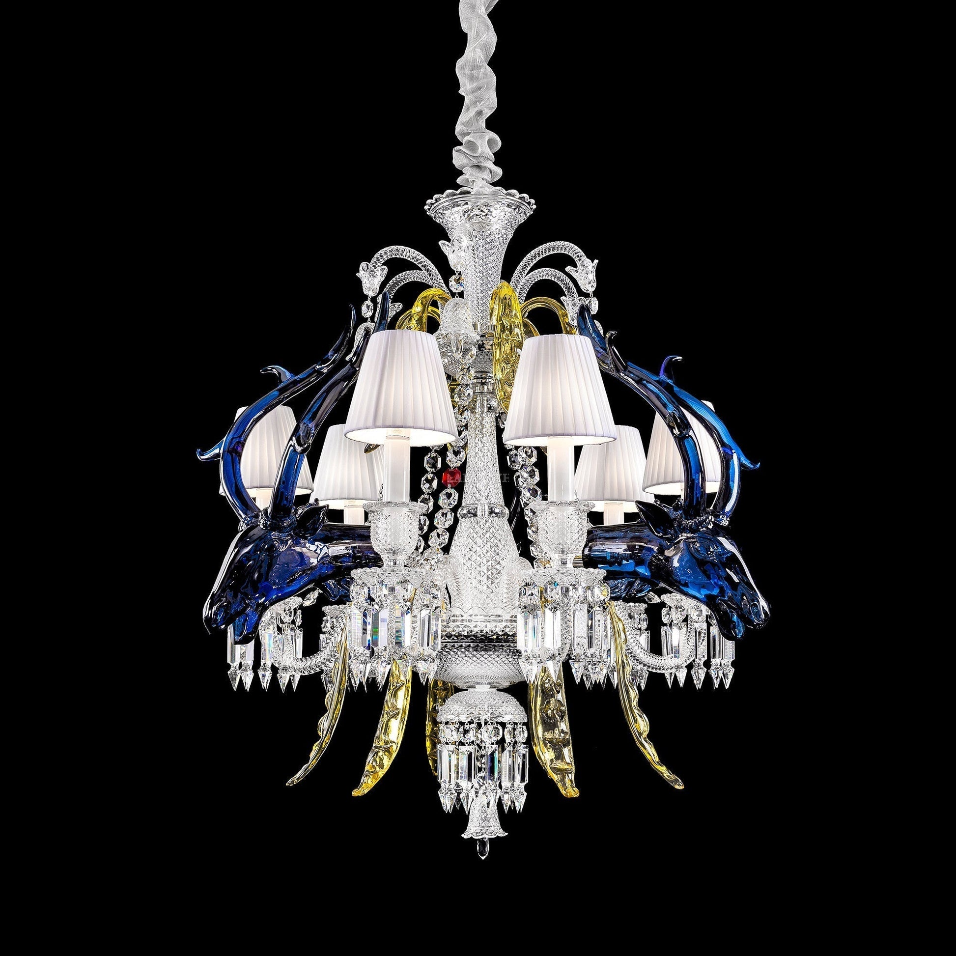 Maria Classic Colorful Candle Branch Blue Deer Crystal Chandelier for Living Room/Dining Room - Richardrider