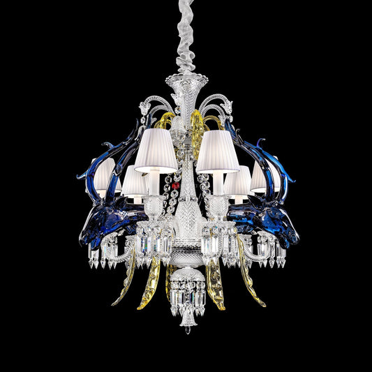 Maria Classic Colorful Candle Branch Blue Deer Crystal Chandelier for Living Room/Dining Room - Richardrider