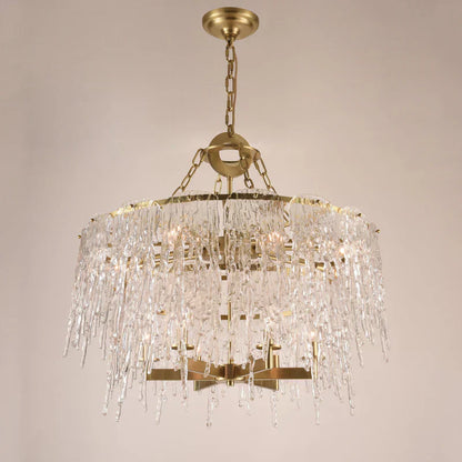 Aletta Melting Drop Crystal Glass Round Chandelier - Richardrider