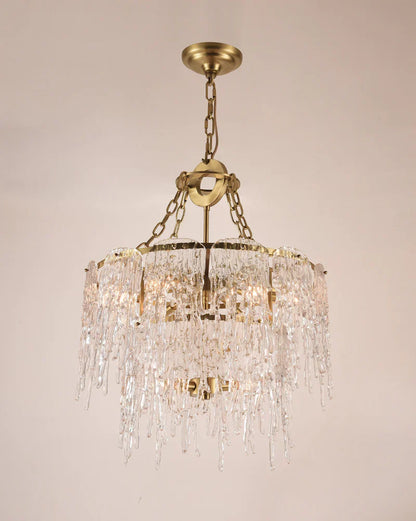 Aletta Melting Drop Crystal Glass Round Chandelier - Richardrider