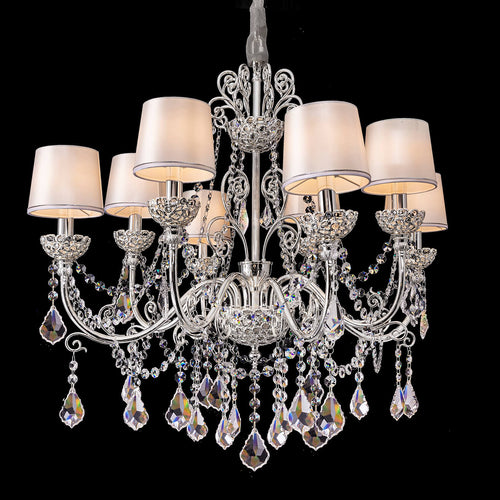 8 lights Chrome brass shaded chandelier