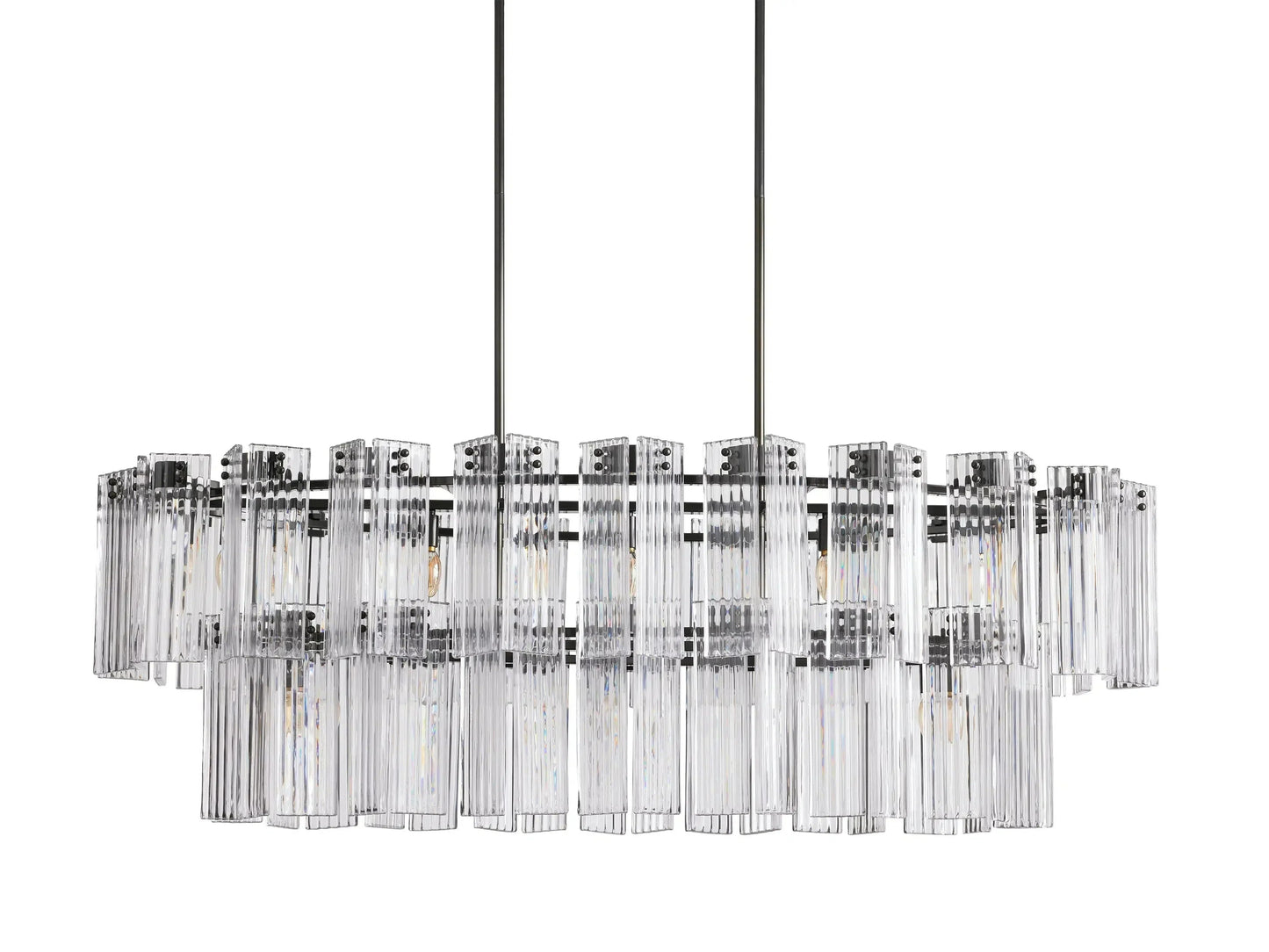 Delsie Oval Art Glass Chandelier 51''63''72''L