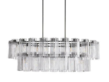 Delsie Oval Art Glass Chandelier 51''63''72''L