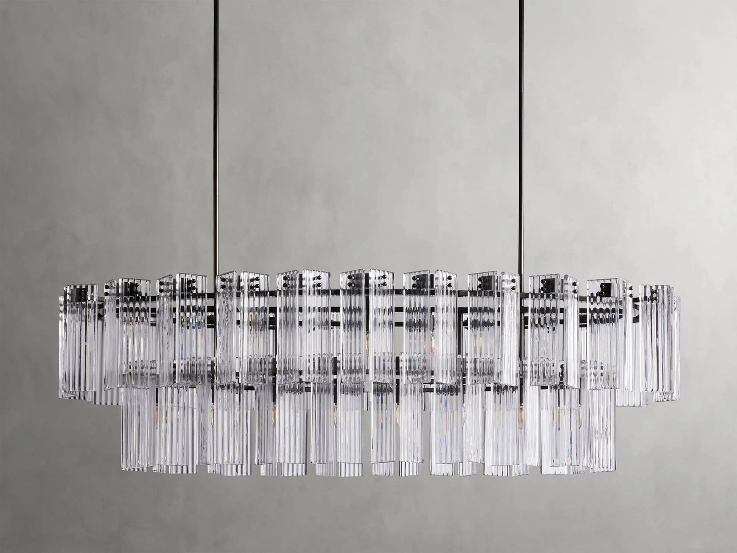 Delsie Oval Art Glass Chandelier 51''63''72''L