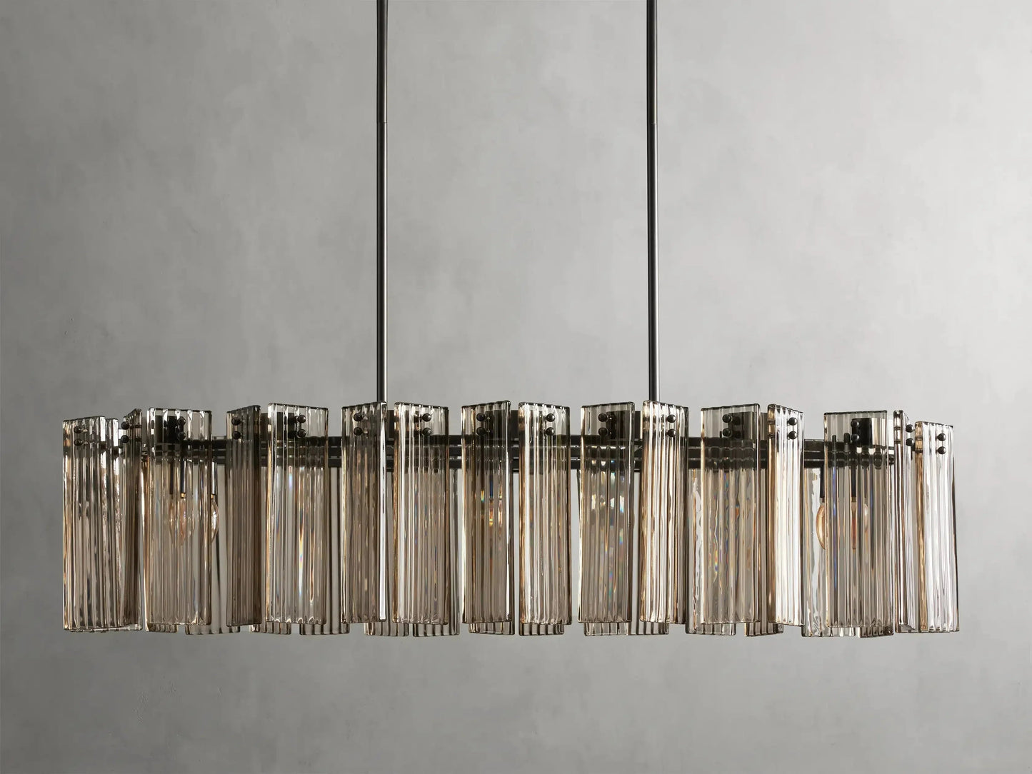 Delsie Oval Art Glass Chandelier 51''63''72''L