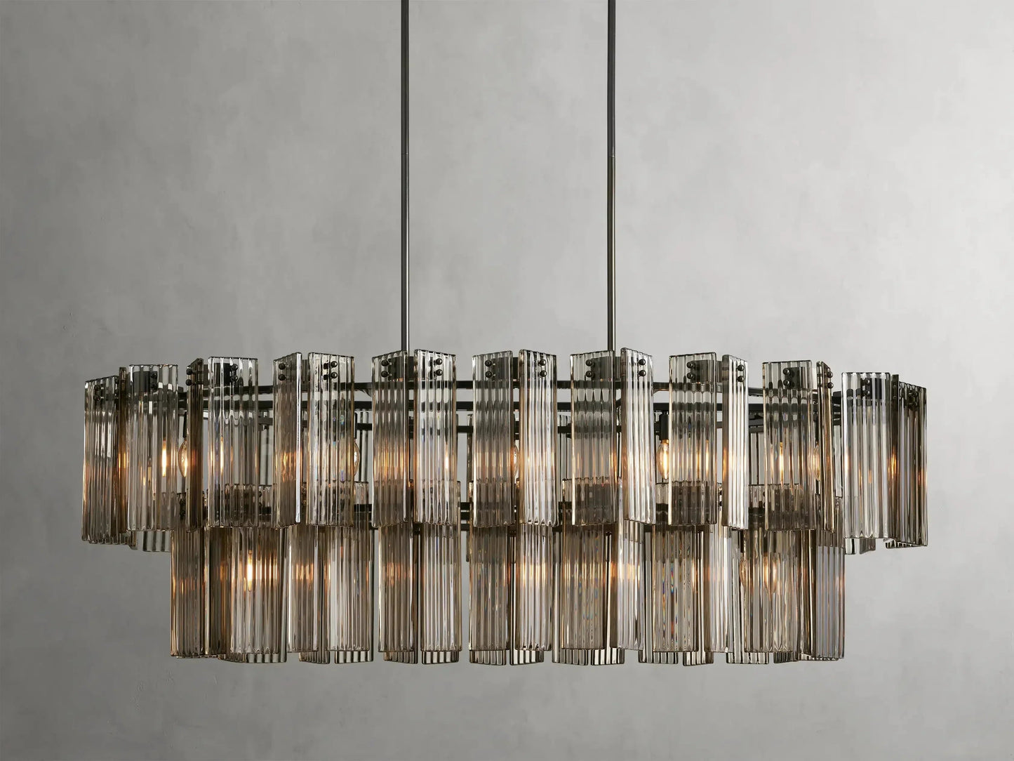 Delsie Oval Art Glass Chandelier 51''63''72''L