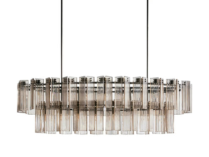 Delsie Oval Art Glass Chandelier 51''63''72''L