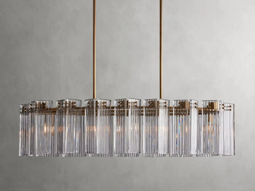 Delsie Oval Art Glass Chandelier 51''63''72''L