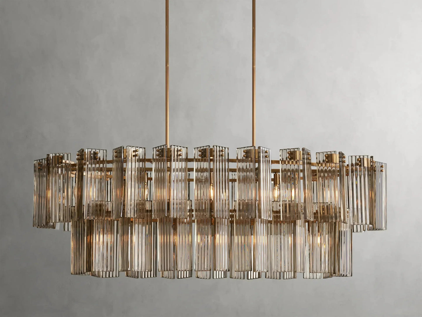 Delsie Oval Art Glass Chandelier 51''63''72''L