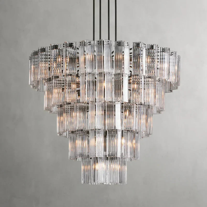 Delsie Round Art Glass Chandelier 38" 48" 60"D