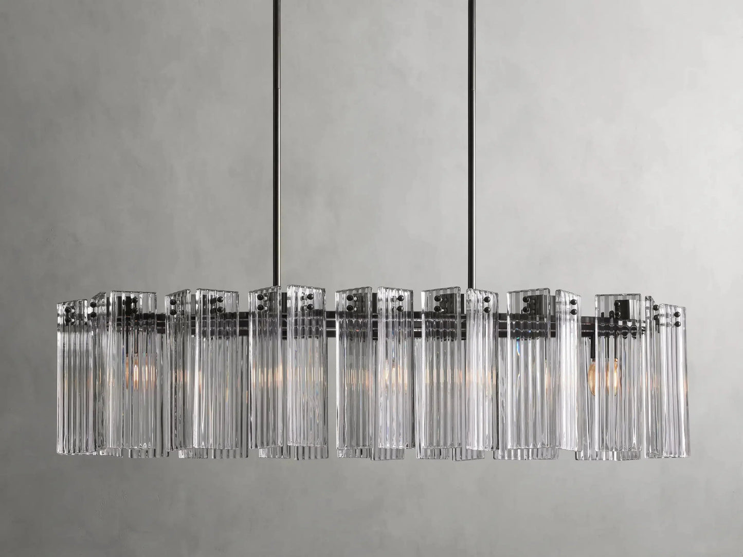 Delsie Oval Art Glass Chandelier 51''63''72''L