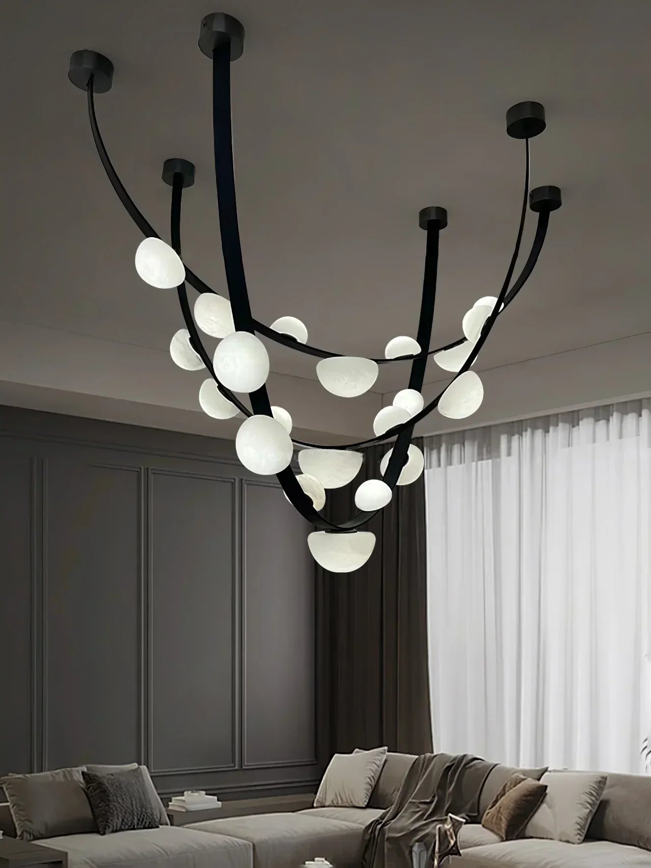 Alex Modern Dew Drops Alabaster Chandelier - Richardrider