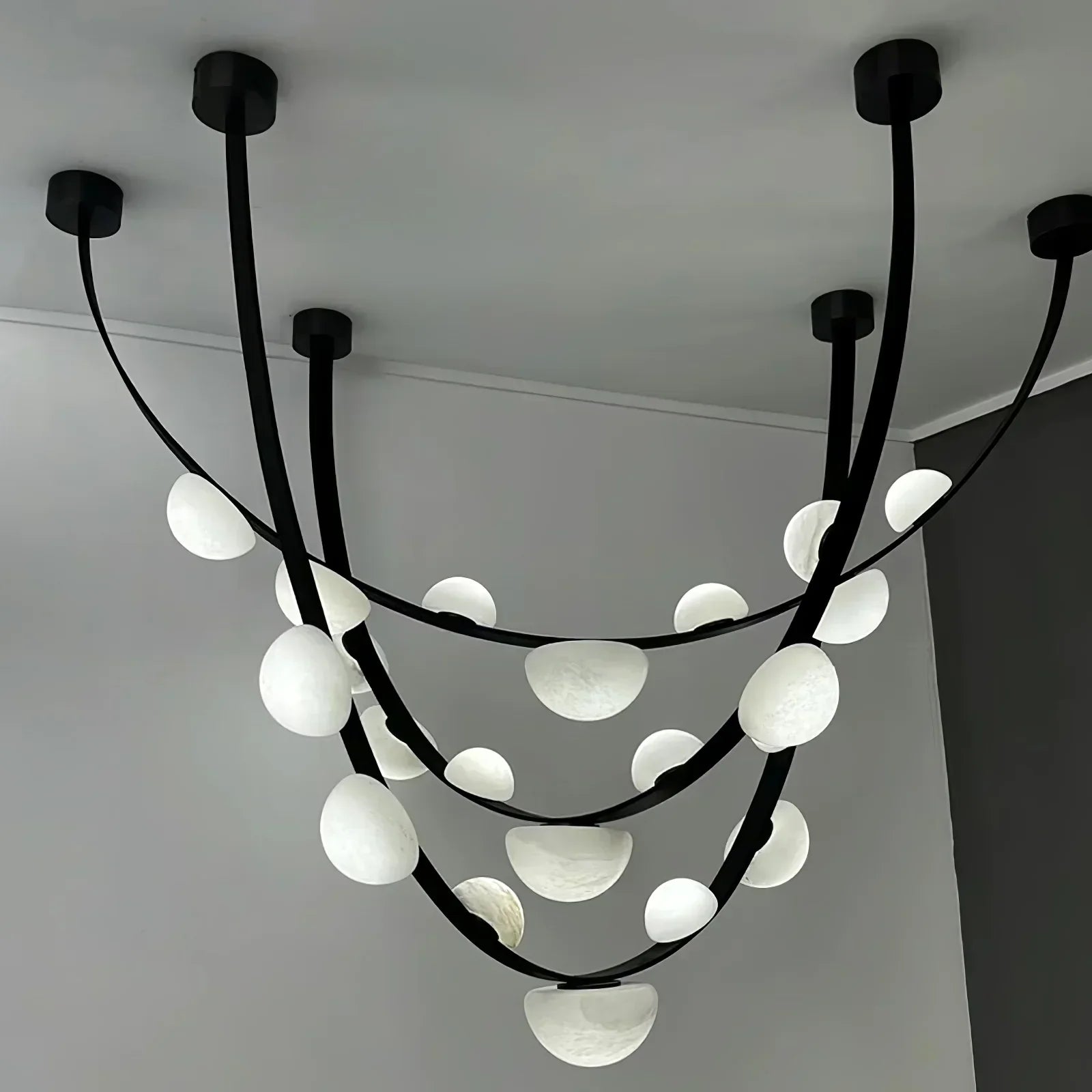 Alex Modern Dew Drops Alabaster Chandelier - Richardrider
