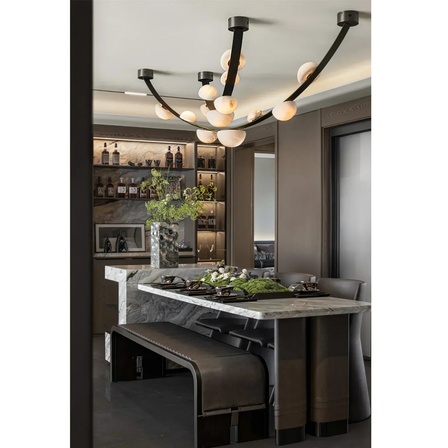 Alex Modern Dew Drops Alabaster Chandelier - Richardrider