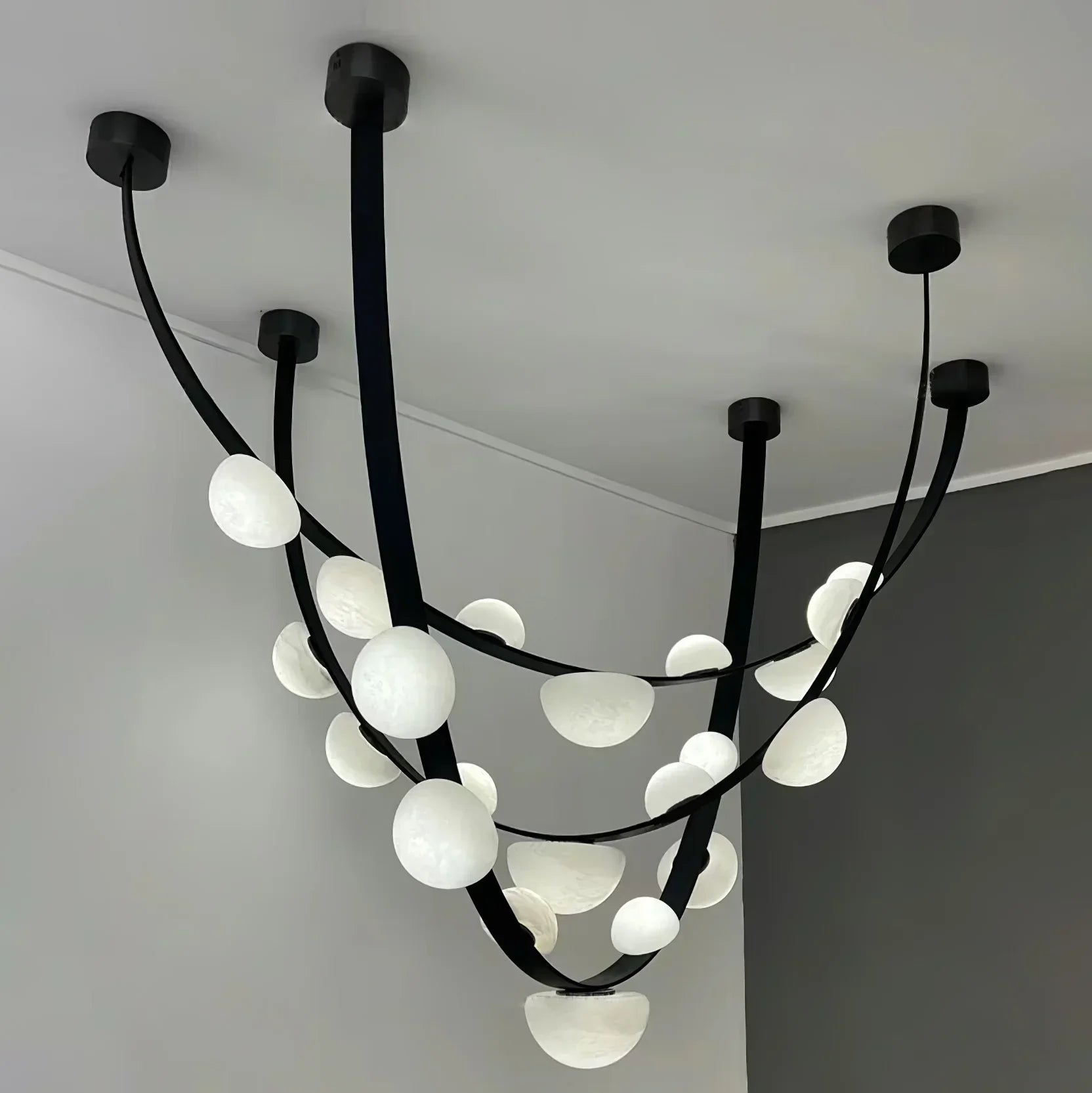 Alex Modern Dew Drops Alabaster Chandelier - Richardrider