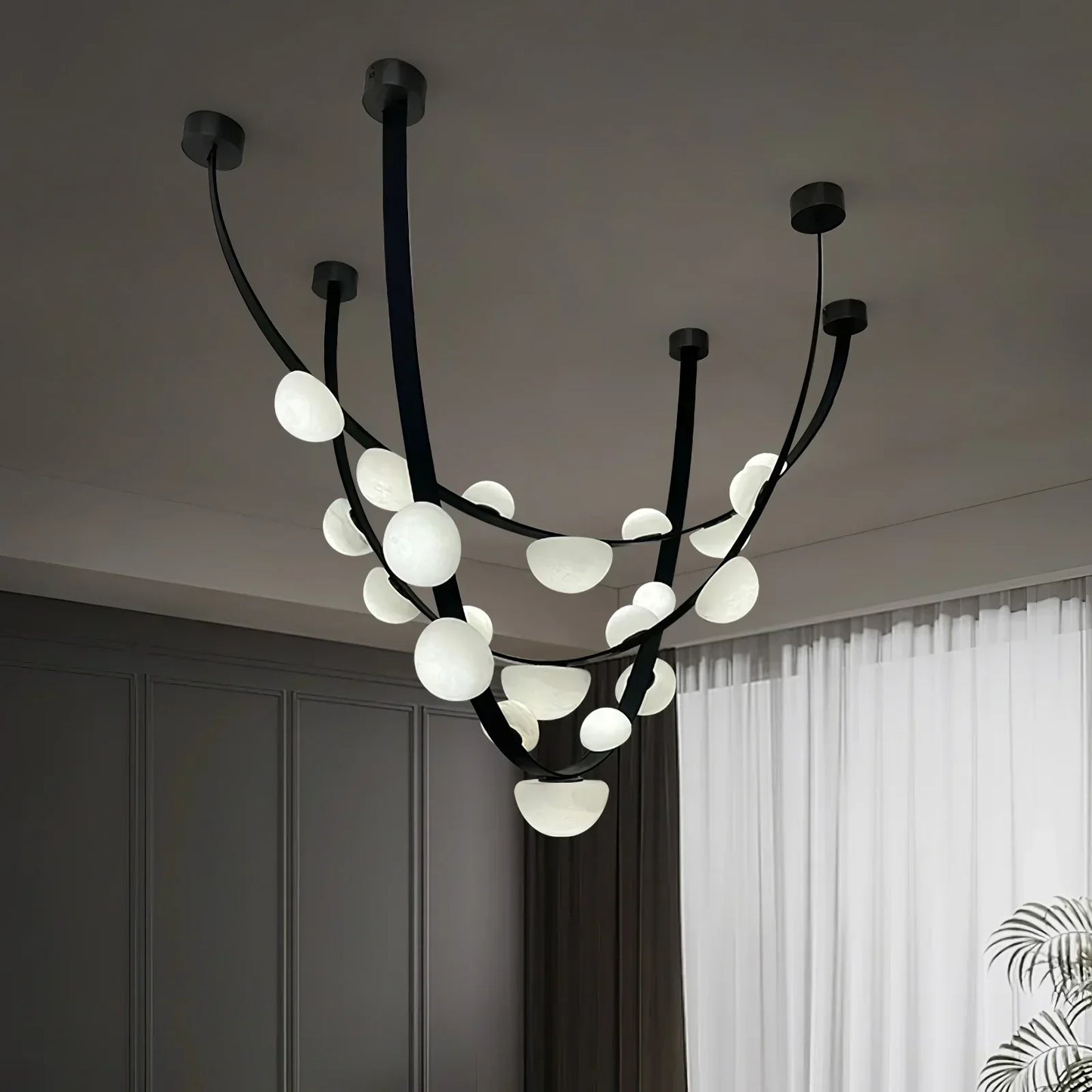 Alex Modern Dew Drops Alabaster Chandelier - Richardrider