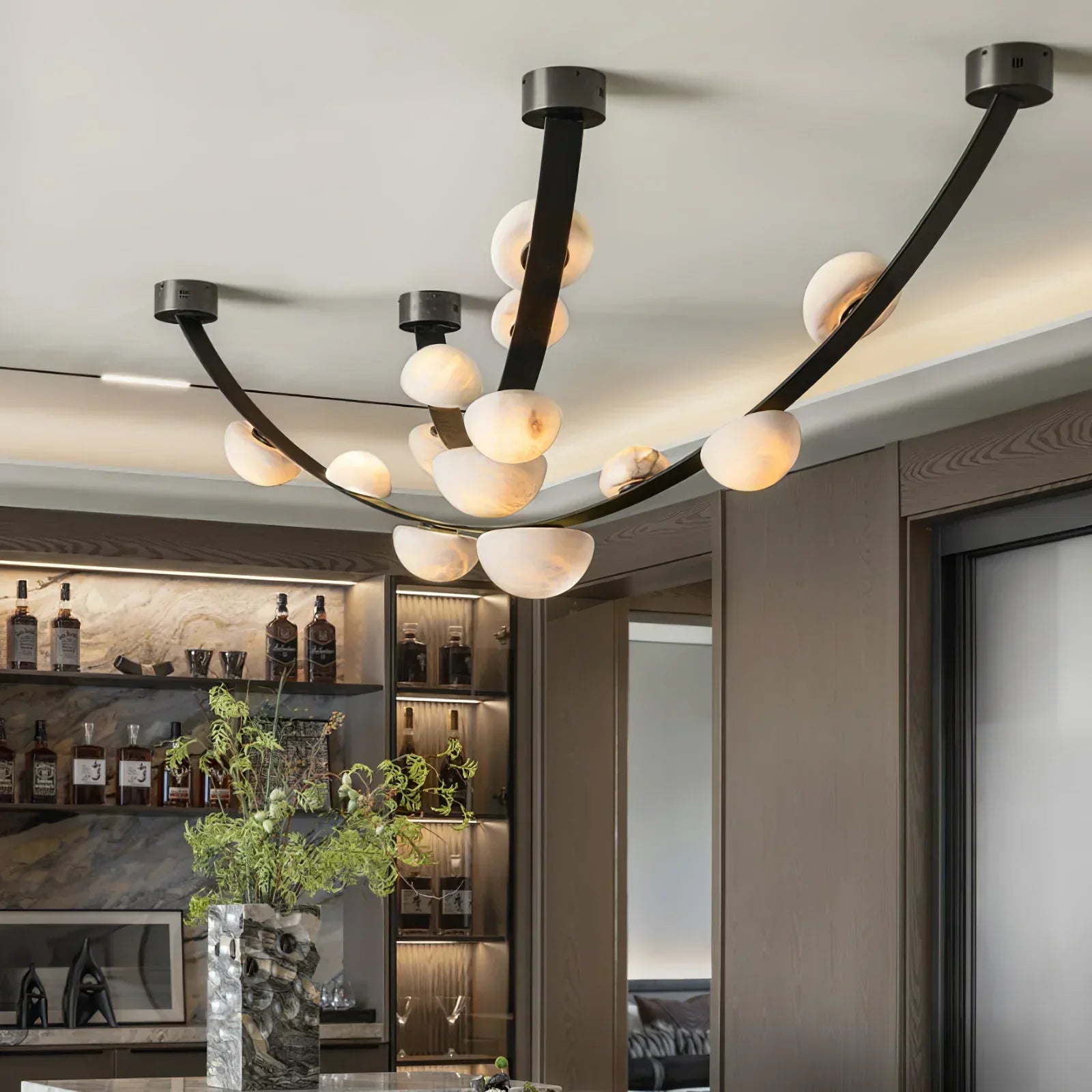 Alex Modern Dew Drops Alabaster Chandelier - Richardrider