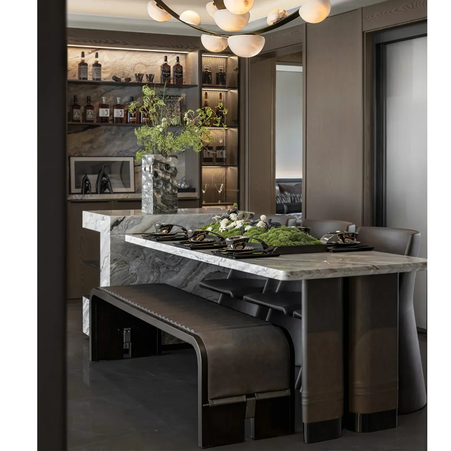 Alex Modern Dew Drops Alabaster Chandelier - Richardrider