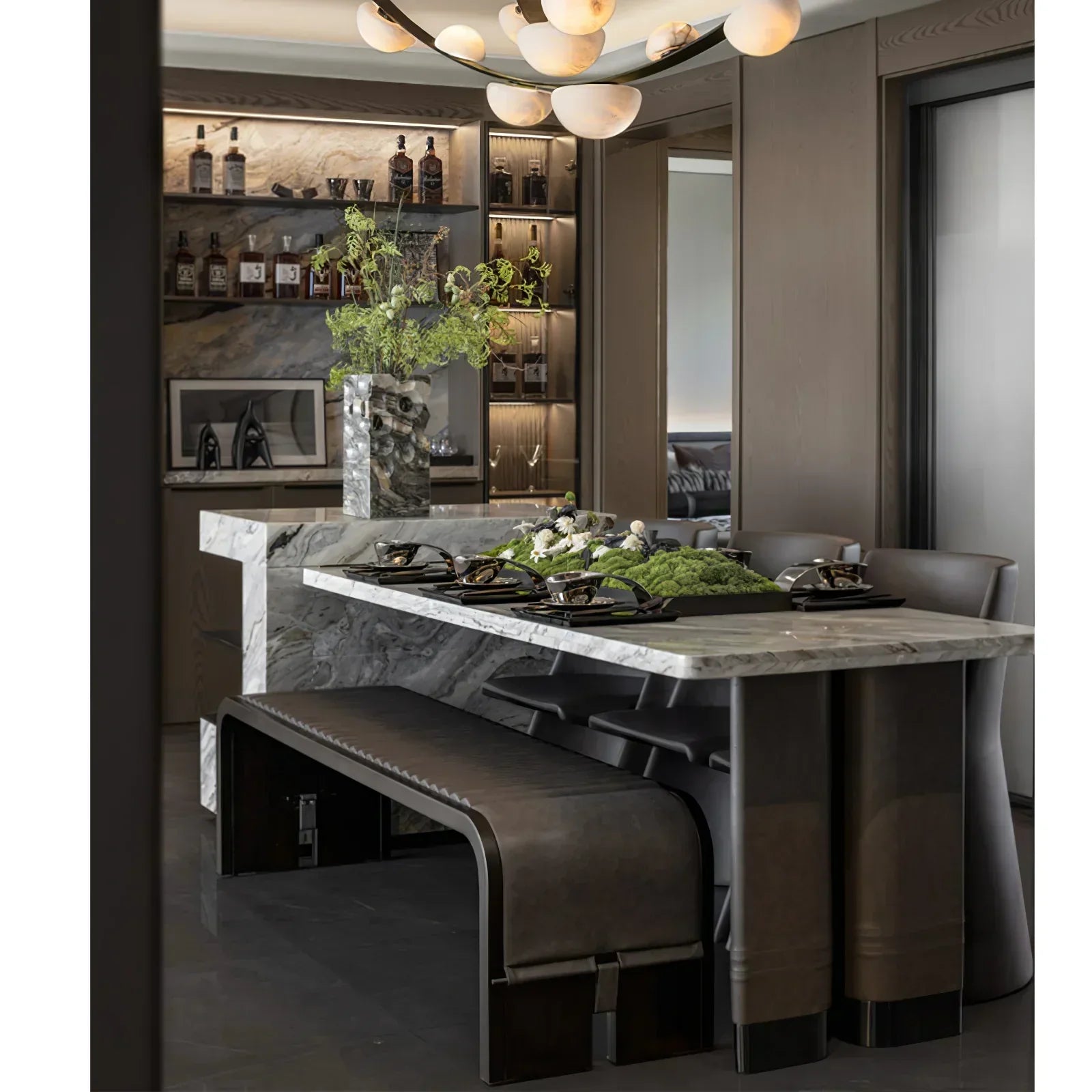 Alex Modern Dew Drops Alabaster Chandelier - Richardrider