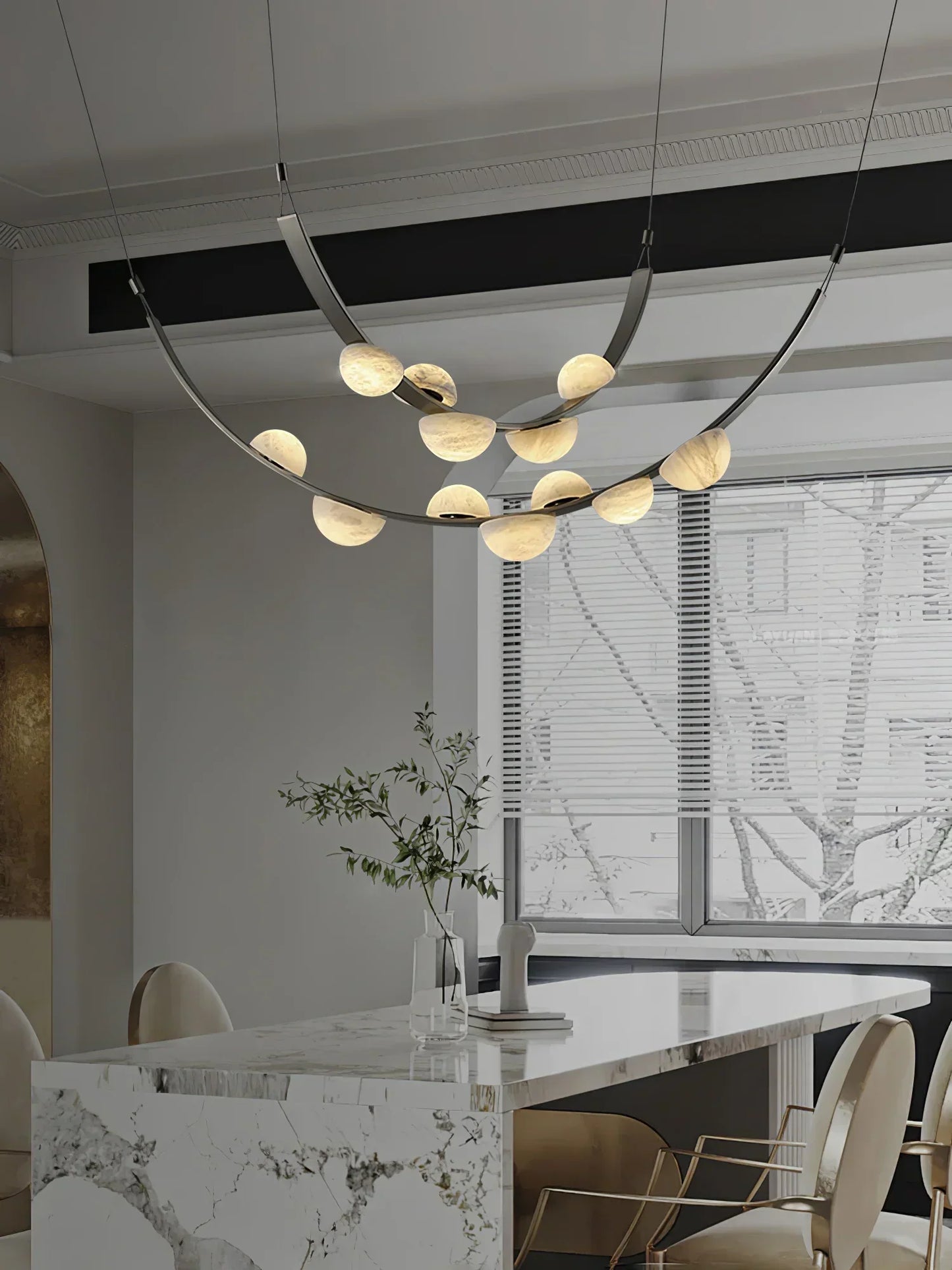 Alex Modern Dew Drops Alabaster Chandelier - Richardrider