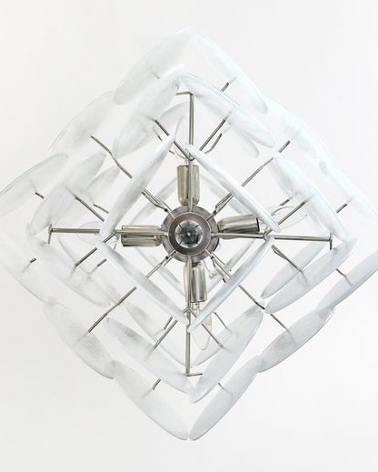 Murano Glass White Disks Chandelier 36