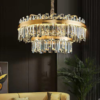 Modern Round/Rectangular Crystal Chandelier Collection For Living Room/Hallway/Dining/Bedroom