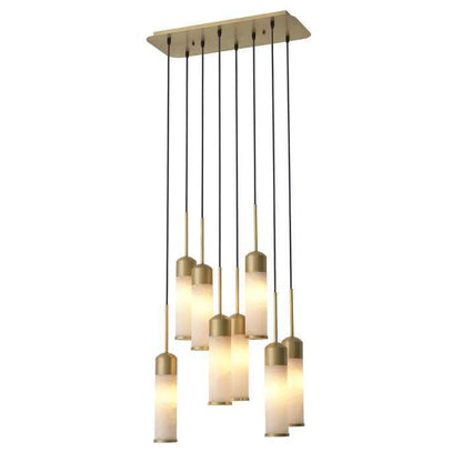 EOS Modern Brass Chandelier - Antique Brass Finish | Alabaster - Richardrider
