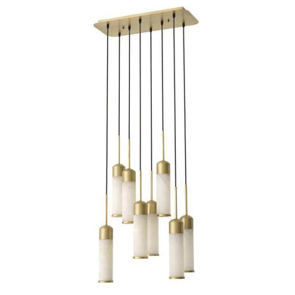 EOS Modern Brass Chandelier - [Antique Brass Finish | Alabaster] - Richardrider