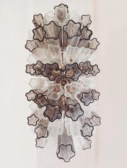 Murano Glass Chandelier – 62 Tubes – Smoked/Transparent