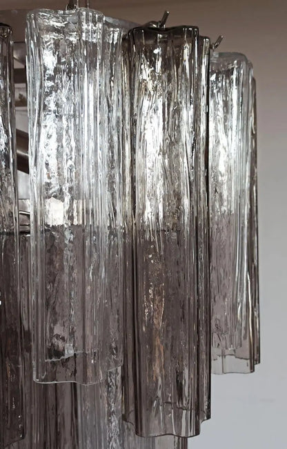 Murano Glass Chandelier – 62 Tubes – Smoked/Transparent