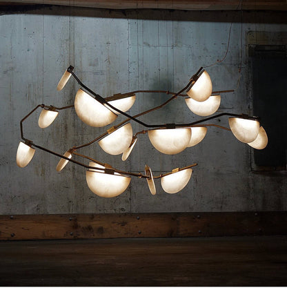 Glacera Alabaster Artistic Modern Chandelier For Living Room