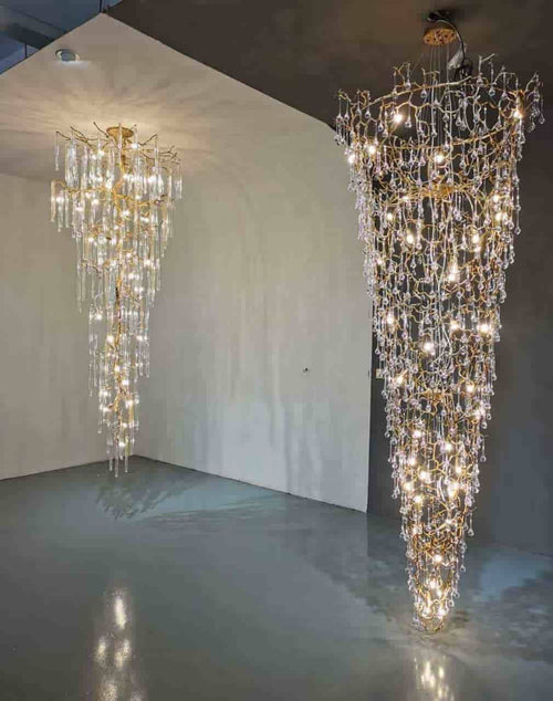 Elvira: Extra Large Chandeliers For High Ceilings - Large Modern Chandeliers For High Ceilings - Long Drop Chandelier