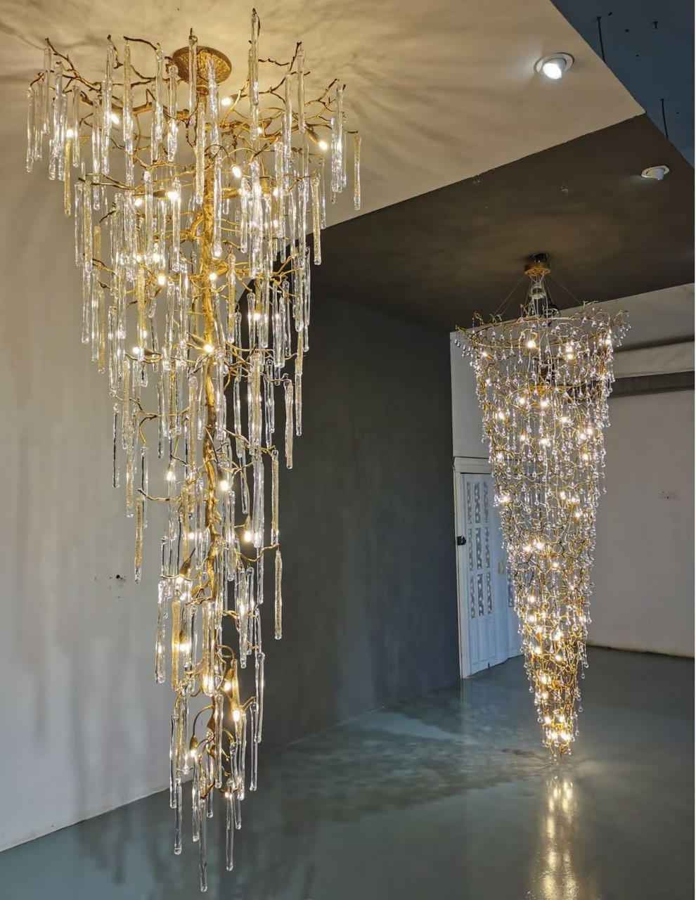 Elvira: Extra Large Chandeliers For High Ceilings - Large Modern Chandeliers For High Ceilings - Long Drop Chandelier