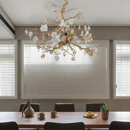 Flaviar Crystal Flower Branch Chandelier