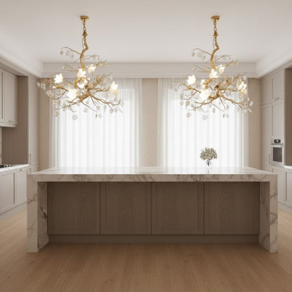 Flaviar Crystal Flower Branch Chandelier