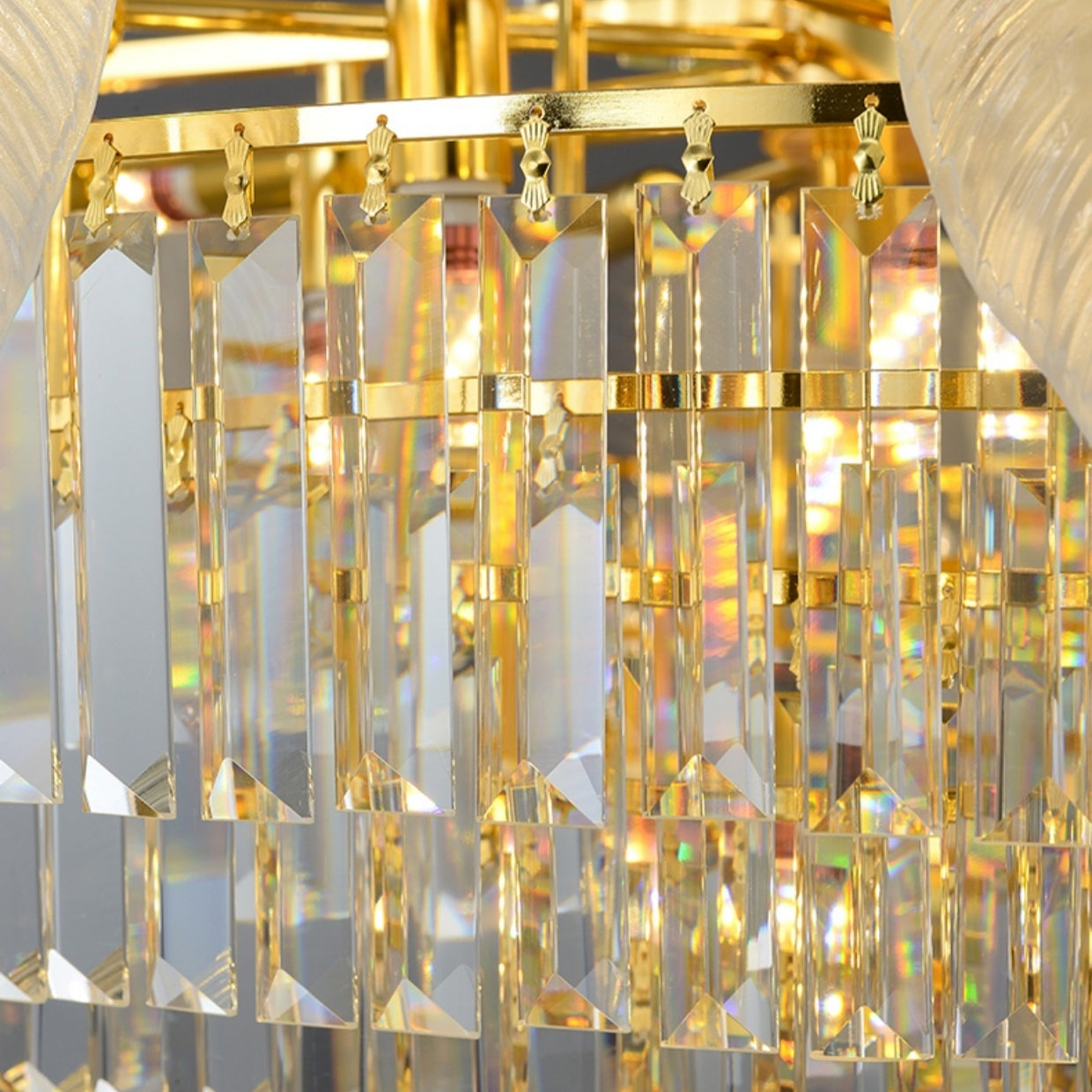 Extra Large Crystal Feather Style Chandelier Long Foyer Staircase Ceiling Lighting Fixture For Living Room - Richardrider