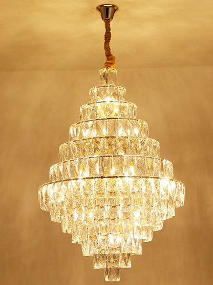 Extra Large Foyer Pure Crystal Ceiling Light Fixture Living Room Entrance Staircase Chandelier - Richardrider