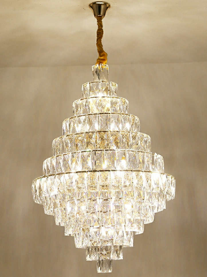 Extra Large Foyer Pure Crystal Ceiling Light Fixture Living Room Entrance Staircase Chandelier - Richardrider