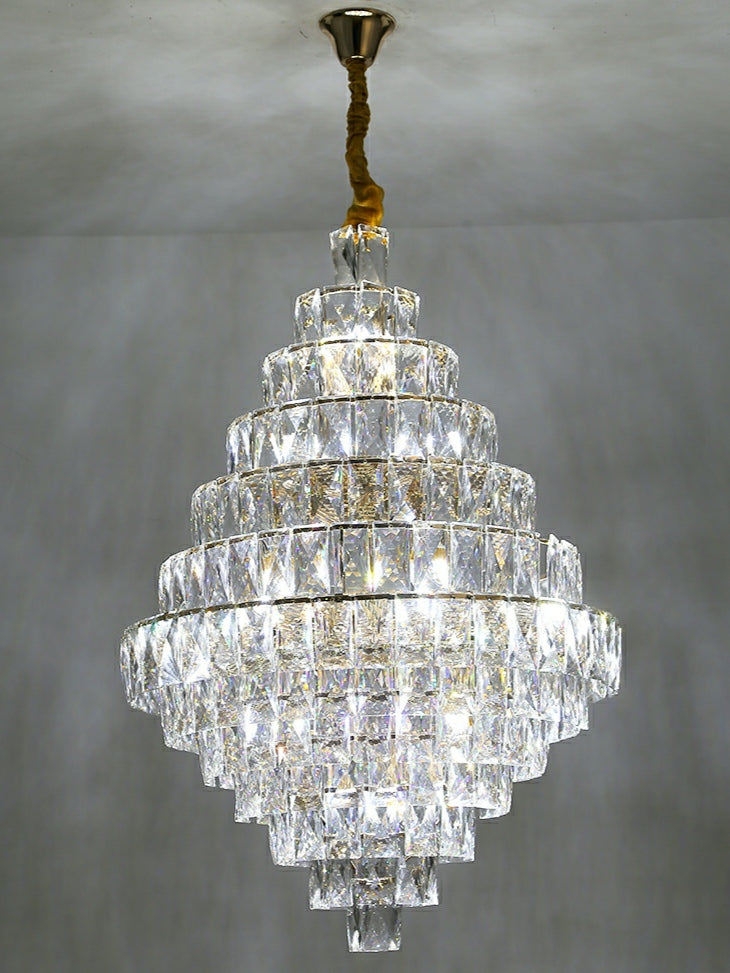 Extra Large Foyer Pure Crystal Ceiling Light Fixture Living Room Entrance Staircase Chandelier - Richardrider