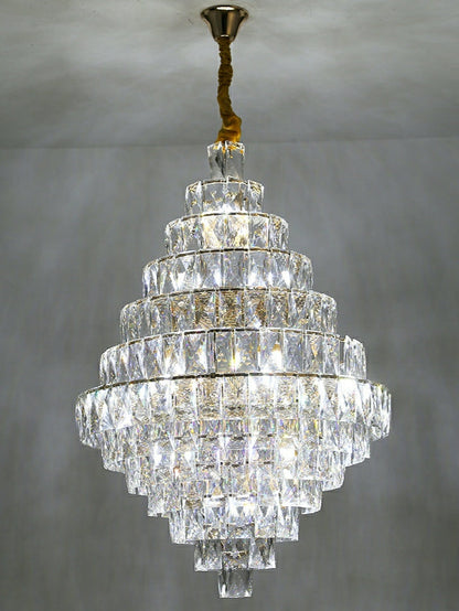 Extra Large Foyer Pure Crystal Ceiling Light Fixture Living Room Entrance Staircase Chandelier - Richardrider