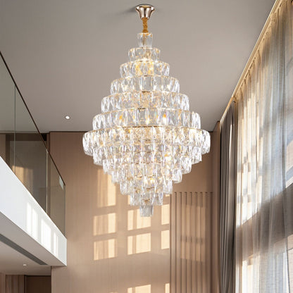 Extra Large Foyer Pure Crystal Ceiling Light Fixture Living Room Entrance Staircase Chandelier - Richardrider