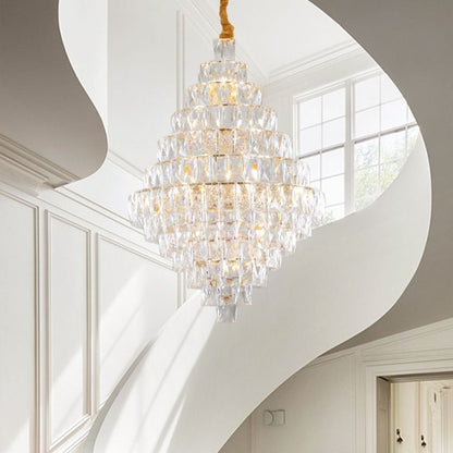 Extra Large Foyer Pure Crystal Ceiling Light Fixture Living Room Entrance Staircase Chandelier - Richardrider