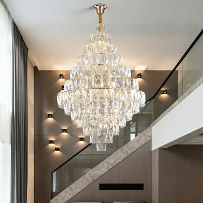 Extra Large Foyer Pure Crystal Ceiling Light Fixture Living Room Entrance Staircase Chandelier - Richardrider