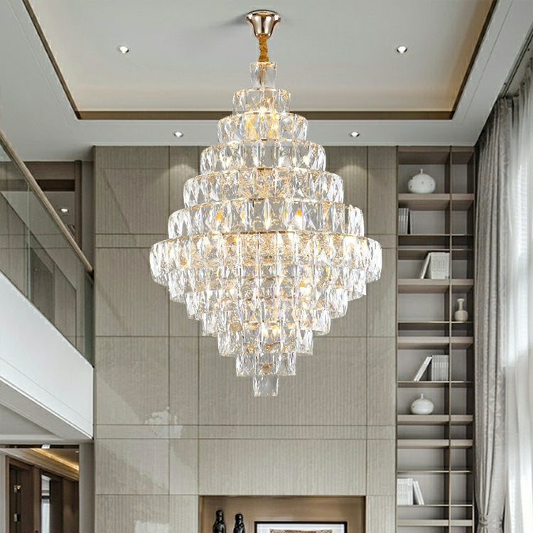 Extra Large Foyer Pure Crystal Ceiling Light Fixture Living Room Entrance Staircase Chandelier - Richardrider