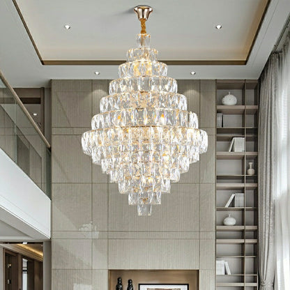 Extra Large Foyer Pure Crystal Ceiling Light Fixture Living Room Entrance Staircase Chandelier - Richardrider