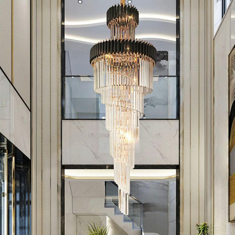 Spiral Crystal Chandelier For Foyer/ Staircase - Richardrider