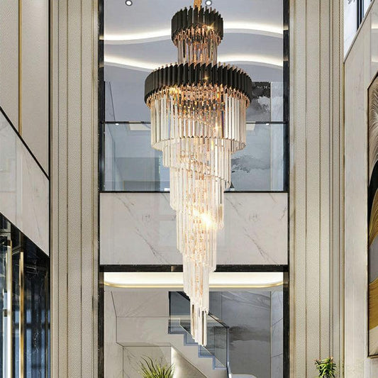 Spiral Crystal Chandelier For Foyer/ Staircase - Richardrider