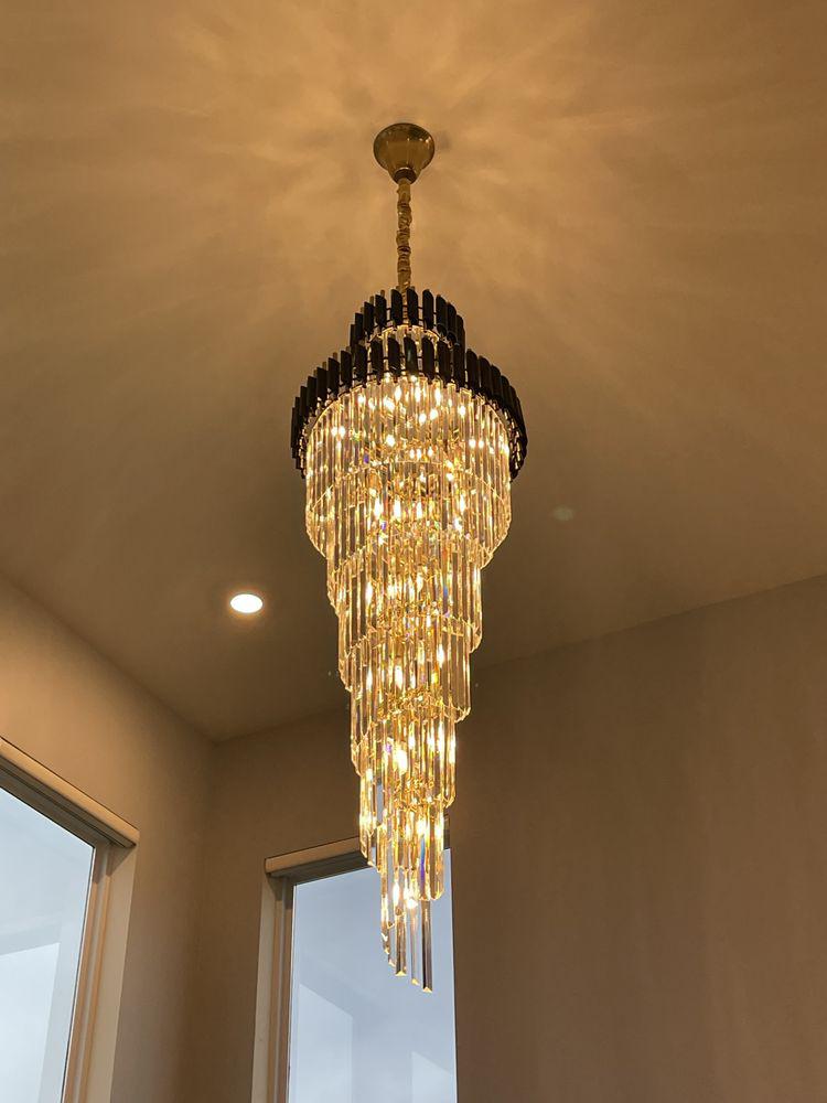 Spiral Crystal Chandelier For Foyer/ Staircase - Richardrider