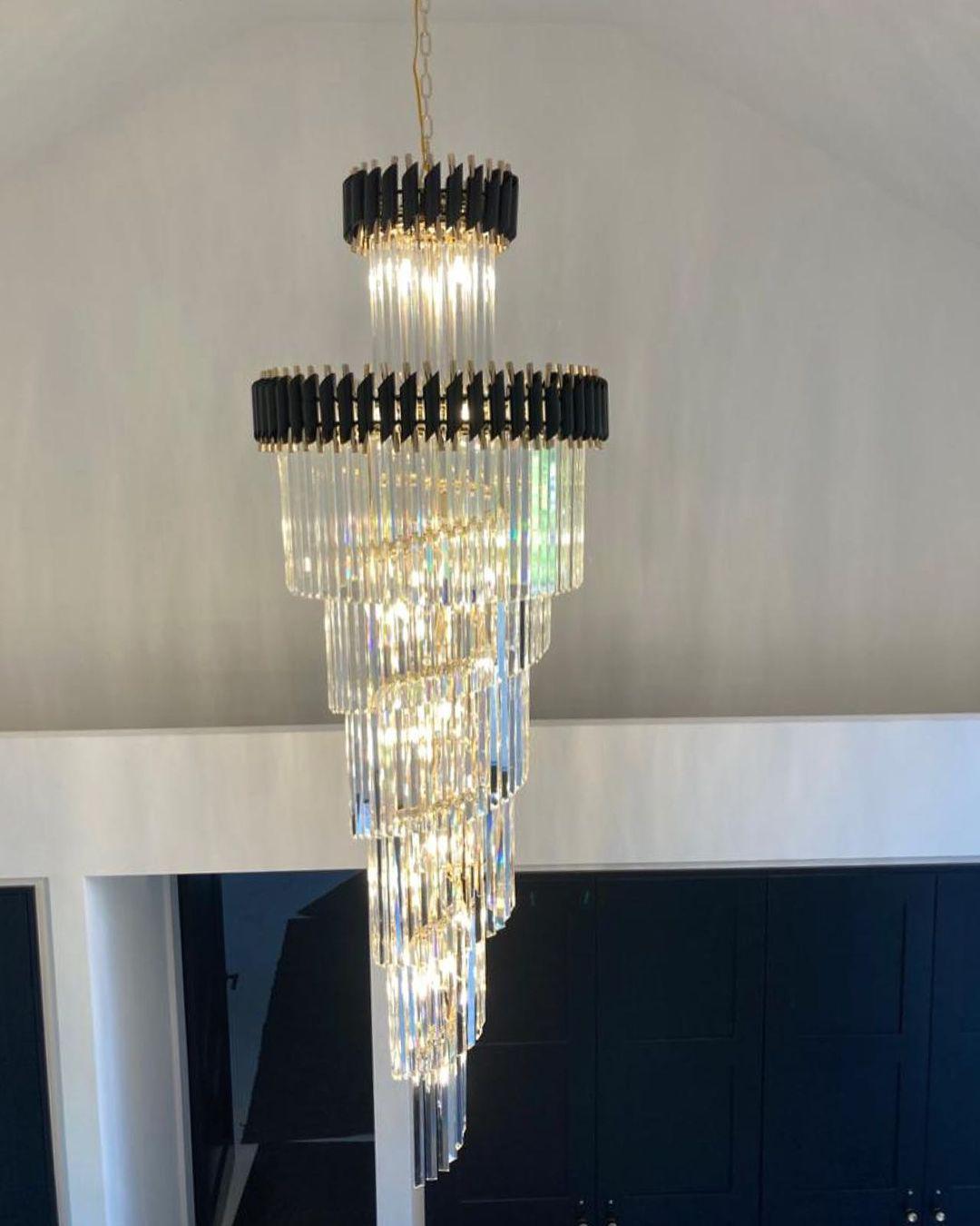 Spiral Crystal Chandelier For Foyer/ Staircase - Richardrider