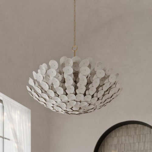 Aimi 12 Vintage Gold Leaf Chandelier Ceiling Light - Richardrider